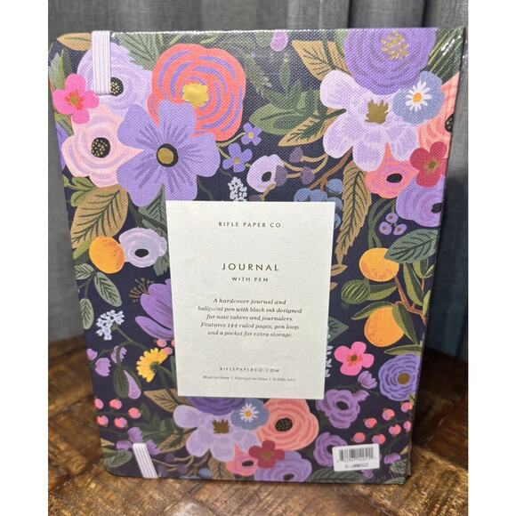 RIFLE PAPER CO. Journal with Gold Pen in Violet Garden Party New Purple - Picture 8 of 10
